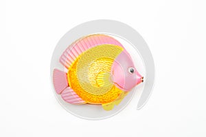 Toy plastic yellow-pink fish