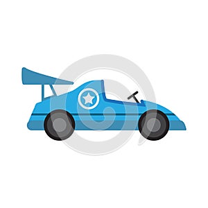 Toy racing car, flat vector illustration for kids