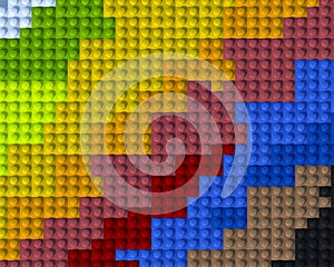 Toy rainbow Lego blocks