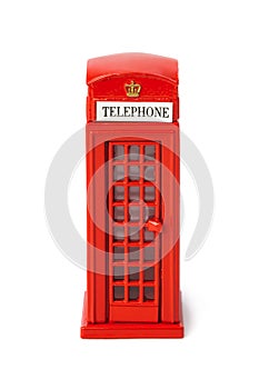 Toy red phone booth of London