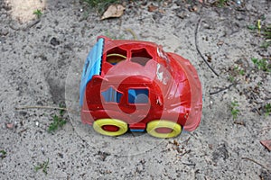 A toy : red plastic car photo