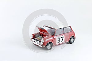 Toy Red Plastic Model Mini Cooper Car