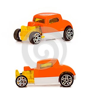 Toy retro dragster car,