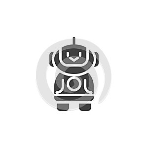 Toy robot assistant vector icon