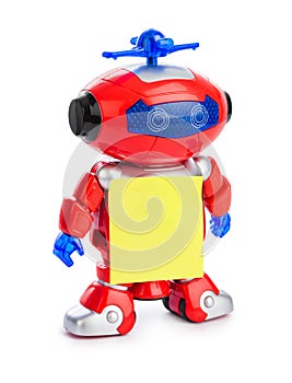 Toy robot with blank paper