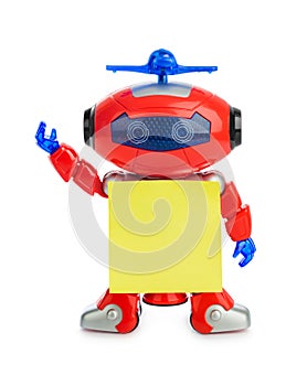 Toy robot with blank paper