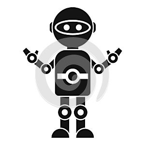 Toy robot icon, simple style