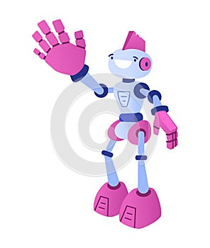 Toy robot - modern flat design style single isolated object