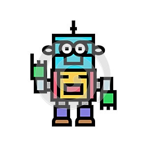 toy robot toy baby color icon vector illustration