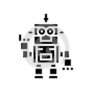 toy robot toy baby glyph icon vector illustration