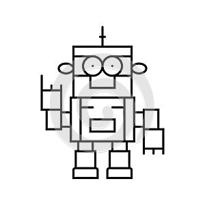 toy robot toy baby line icon vector illustration