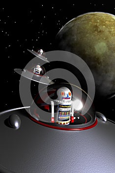Toy Robots Flying Saucers