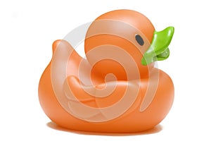 Toy rubber duck isolated on white background photo