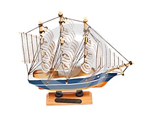 Toy ship isolated on a white