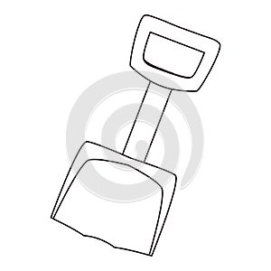 toy shovel on white background