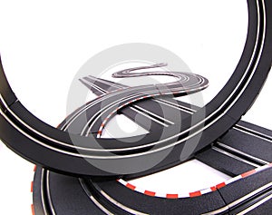 toy slot car racing track isolated