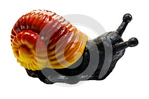 Toy snail isolated on white