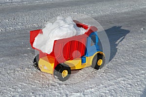 Toy snow removal machine