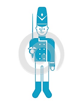 Toy soldier Guardsman plaything isolated. Vector illustration.