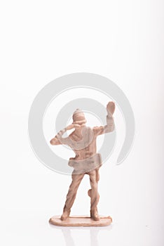 Toy soldier isolated over white