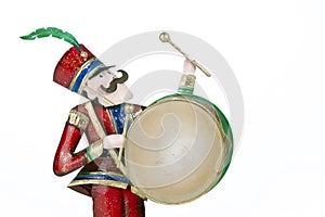 Toy Soldier Playing Drum Isolated White