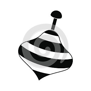 Toy spinning top black simple icon