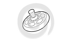 Toy spinning top icon animation