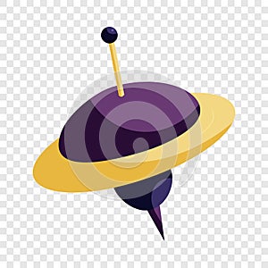 Toy spinning top icon, cartoon style