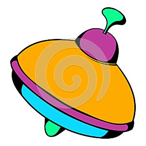 Toy spinning top icon, icon cartoon