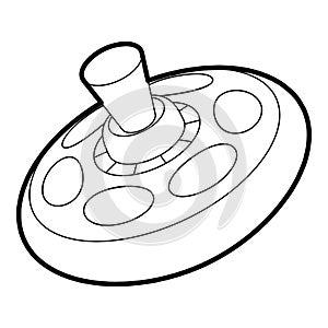 Toy spinning top icon, outline style