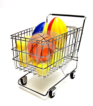 Toy Sports Balls in Cart