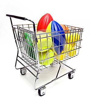 Toy Sports Balls in Cart