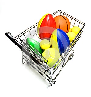 Toy Sports Balls in Cart