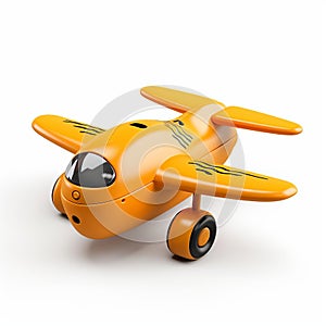 Toy-style Remote Control Plane On White Background