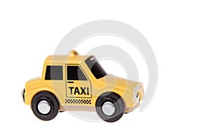 Toy taxi cab isolated white