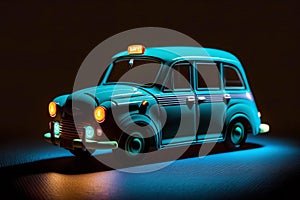 Toy taxi car illustration. generative AI