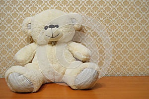 Toy teddy bear cute soft animal. Soft childhood object gift plush funny