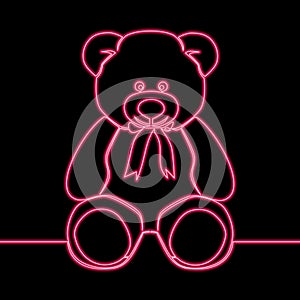 Toy Teddy bear icon neon vector illustration concept