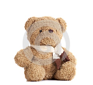 Toy teddy bear isolated on white