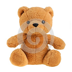 Toy teddy bear isolated on white, cutout