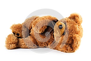 Toy teddy bear lying