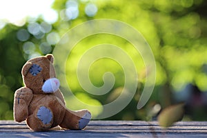 Toy teddy bear table outdoor