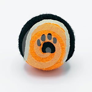 Toy tennis ball for pets on a white background