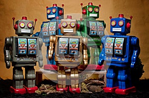 Toy Tin Robot Gathering 07