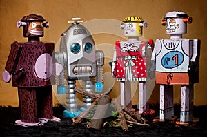 Toy Tin Robot Gathering 05