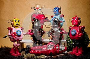 Toy Tin Robot Gathering 06