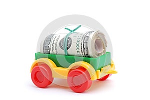 The toy tractor transortation money