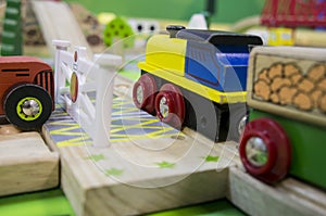 Toy traffic train playground children child play concept