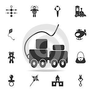 toy train with blocks icon. Detailed set of baby toys icons. Premium quality graphic design. One of the collection icons for websi