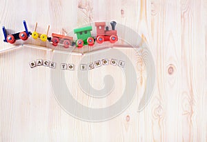 Toy Train Education, Back to School concept with copy space